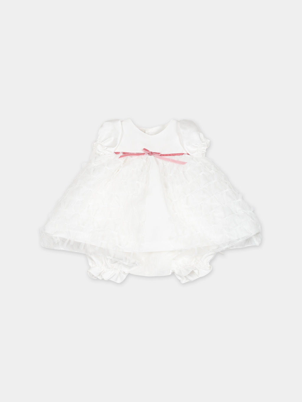 Vestito bianco per neonata con fiocco
